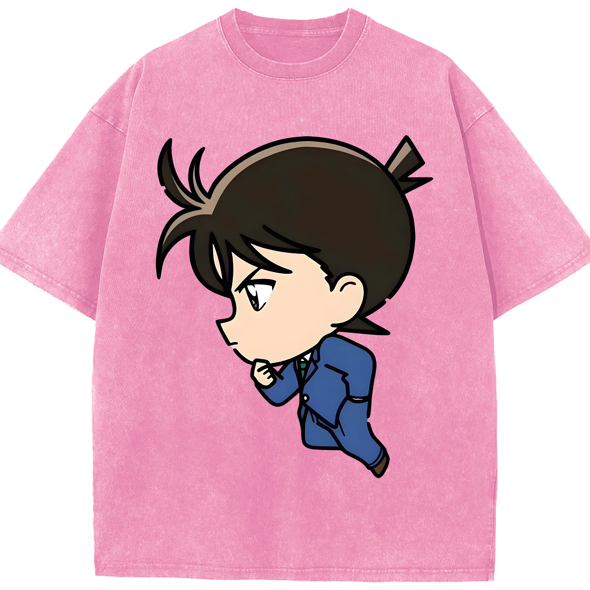 （画像用） 名探偵コナン 江戸川 コナン Detective Conan Conan Edogawa 綿100% ヴィンテージ風 半袖Tシャツ（フロントプリント）
